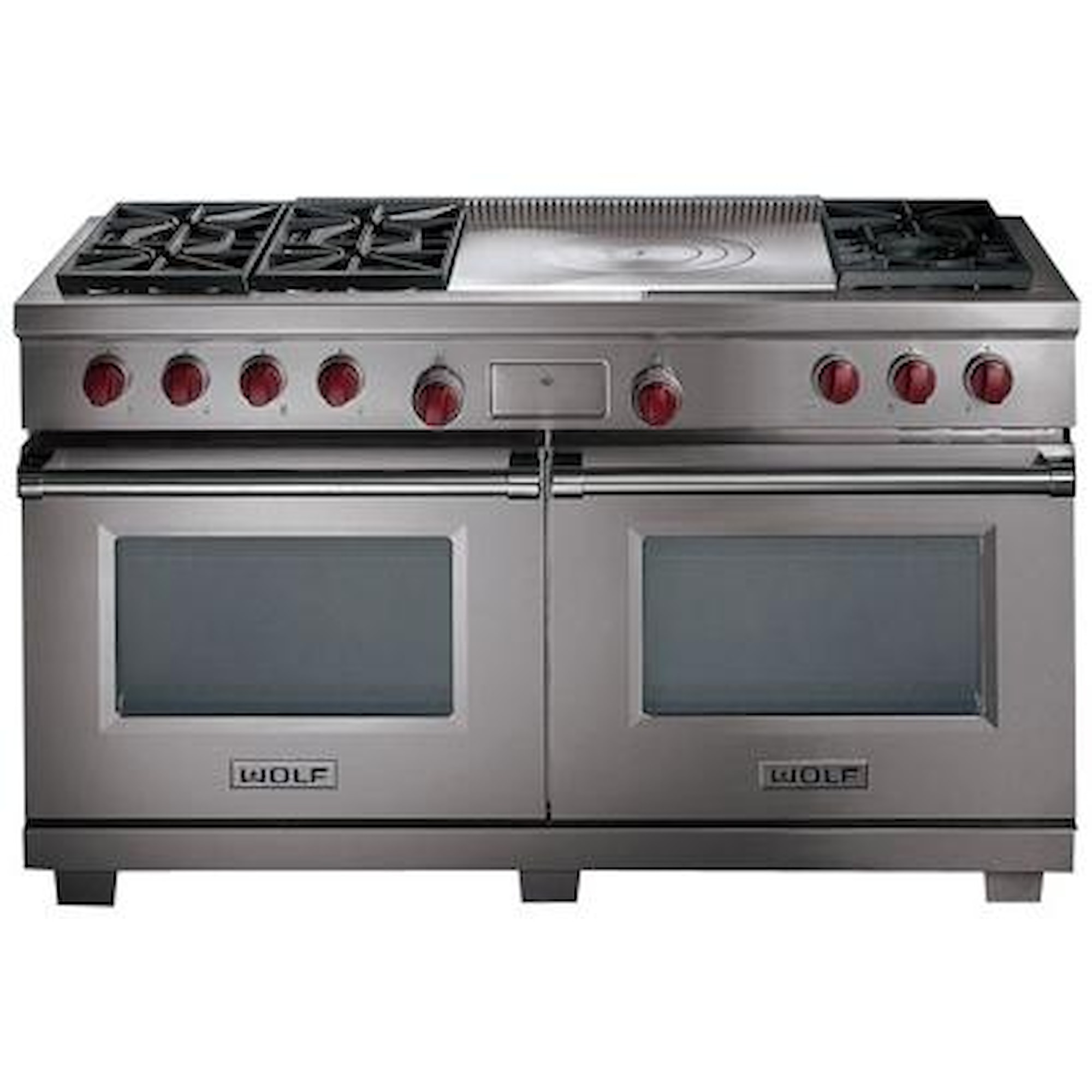 Wolf DF606F 60" Freestanding Dual Fuel Range with Double Oven, 6